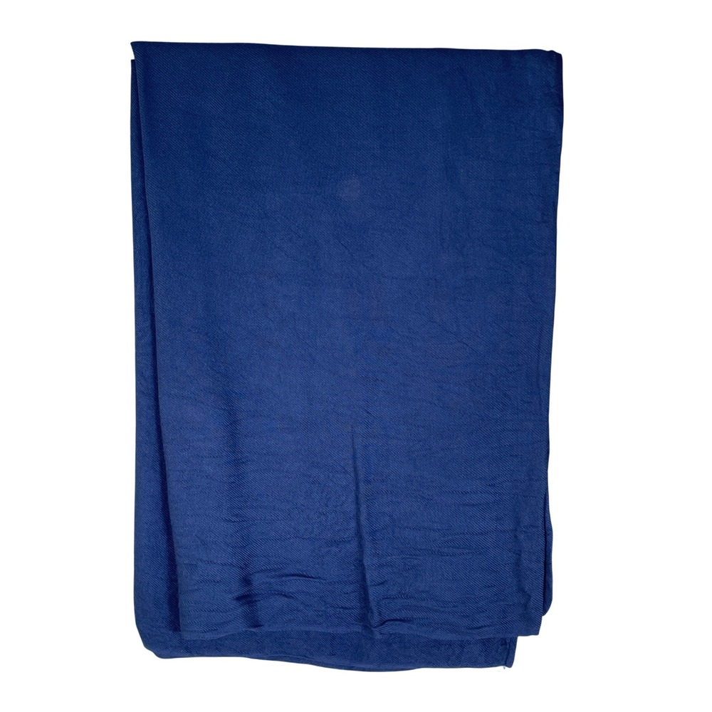 Brookstone Throw Blanket Unisex OS Navy Blue Excellent Handmade Viscose‎ Woven